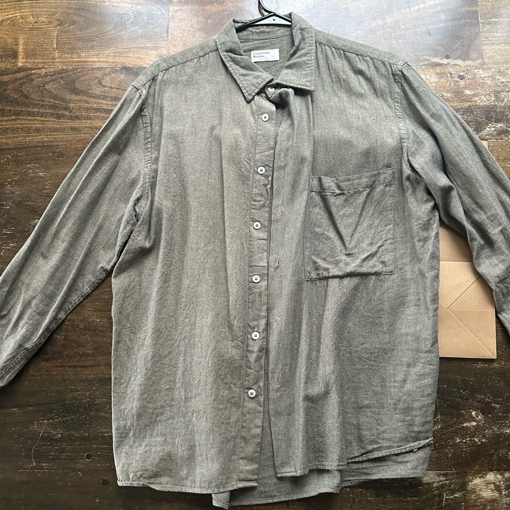 Universal  Works | Green/Gray Casual Button Down Shirt